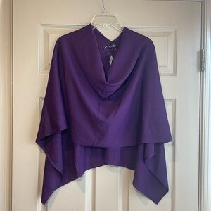 Anna Lane Purple Women's Poncho, Lightweight Acrylic, NWT, OS